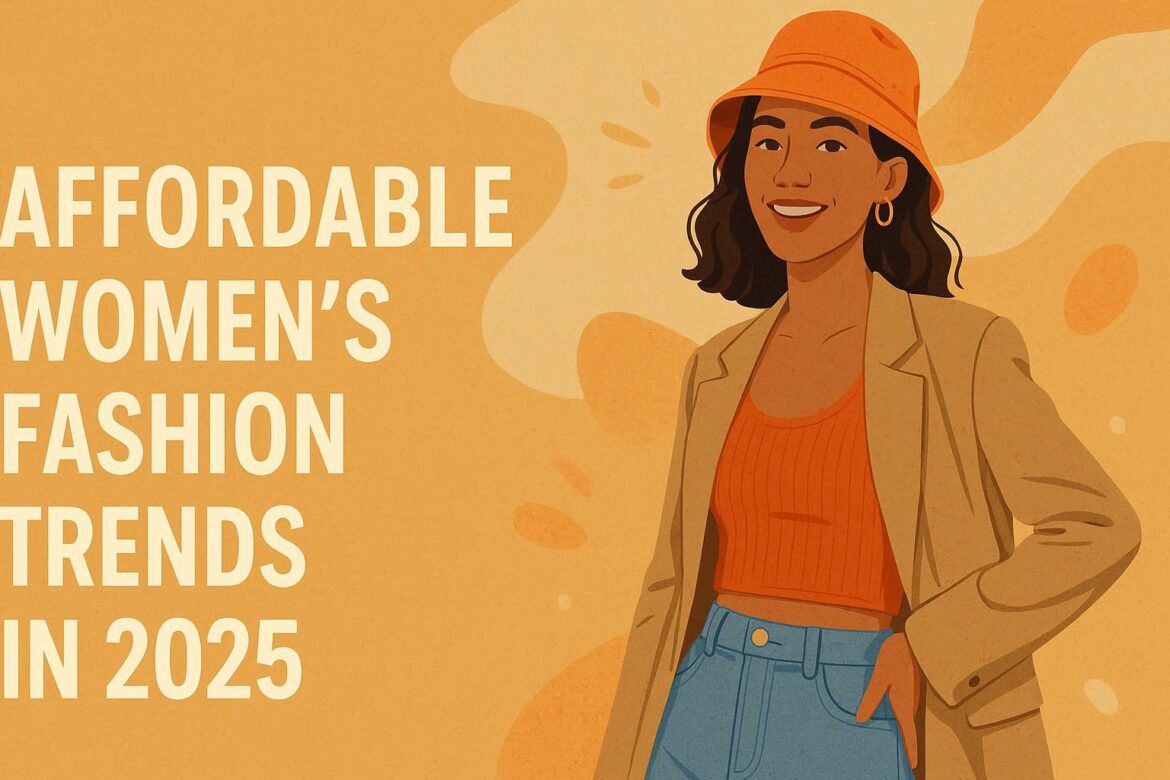 Top 10 Affordable Women’s Fashion Trends in 2025 Affordable women’s fashion trends in 2025 featuring chic oversized blazers, wide-leg jeans, pastel colors, and sustainable fabrics.
