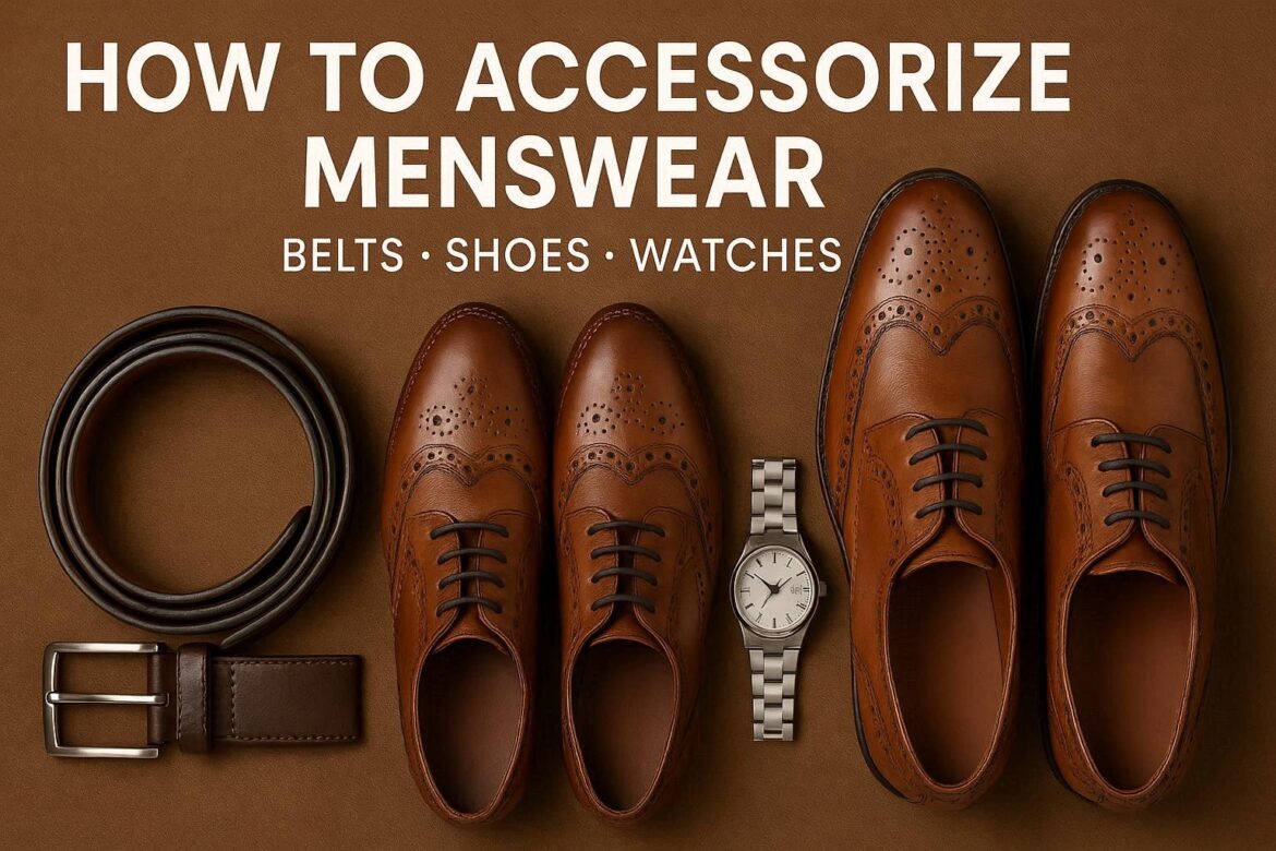 How to Accessorize Menswear: Belts, Shoes & Watches Stylish men's outfit with matching belt, shoes, and watch accessories